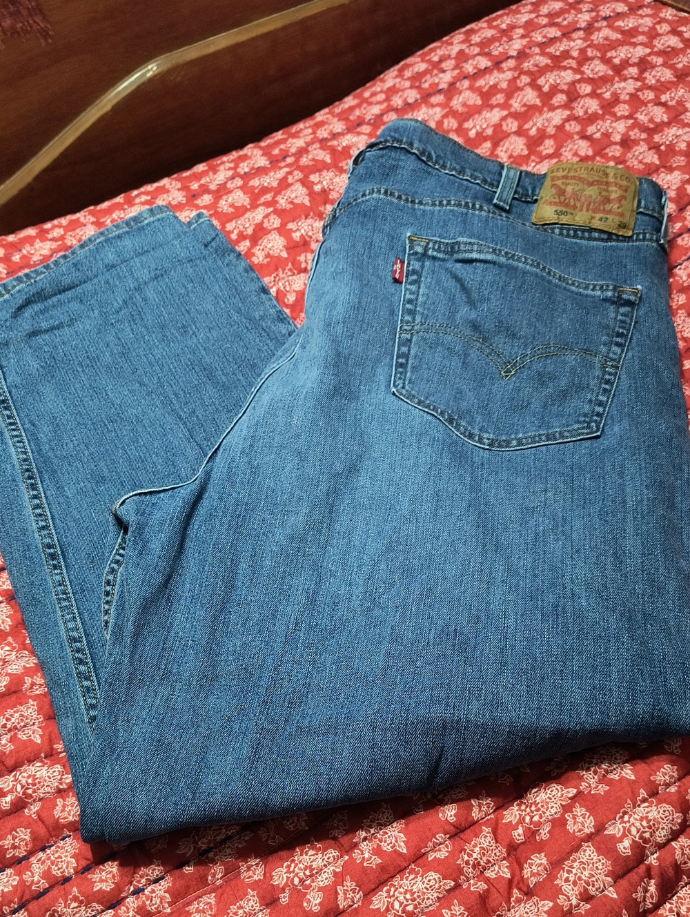 Levi's 550 Men's Blue Relaxed Fit Jeans 42x29